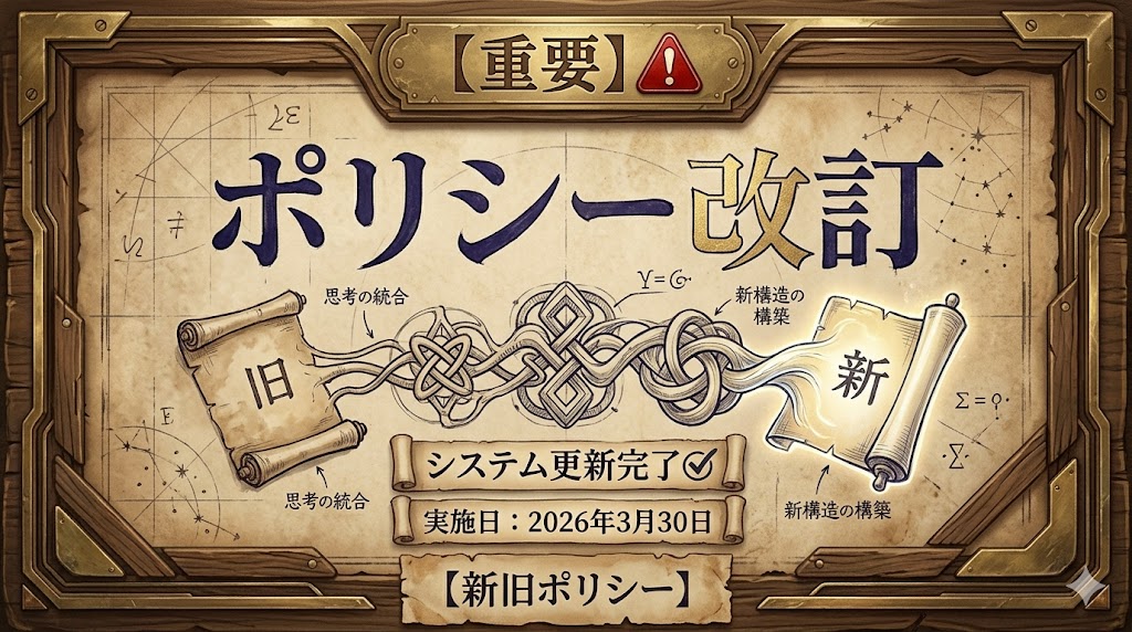 各種ポリシー改訂しました。