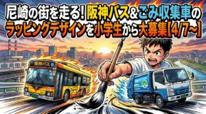 尼崎の街を走る！阪神バス＆ごみ収集車のラッピングデザインを小学生から大募集【4/7〜】