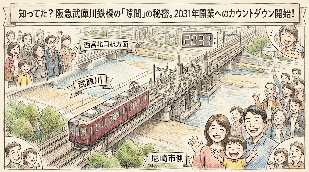 知ってた？阪急武庫川鉄橋の「隙間」の秘密。2031年開業へのカウントダウン開始！
