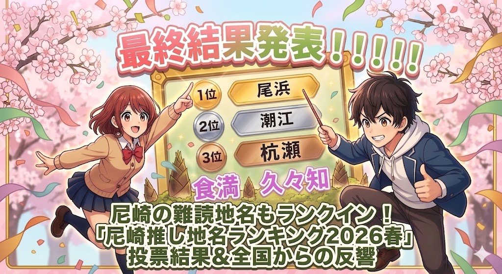 尼崎の難読地名もランクイン！「尼崎推し地名ランキング2026春」投票結果＆全国からの反響