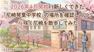 2026年4月開校！新しくできた「尼崎琴葉中学校」の場所を確認しつつ、桜咲く尼崎を散歩してみた